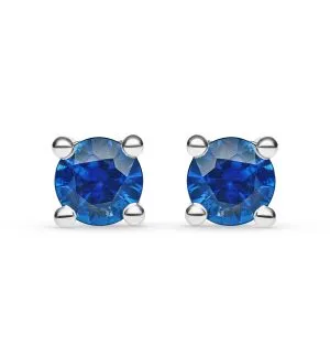 Blue Eterna zlatne naušnice s plavim safirom