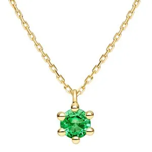 Emerald Glow zlatna ogrlica sa smaragdom