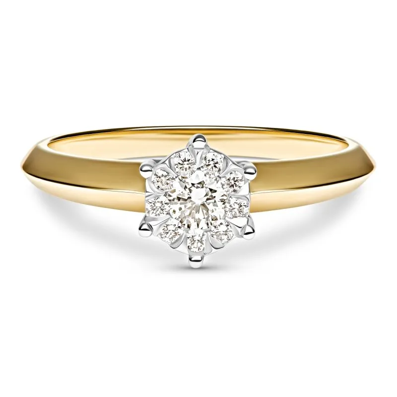 Celestial Grace zlatni zaručnički prsten s dijamantom 0.15 - 0.21 ct
