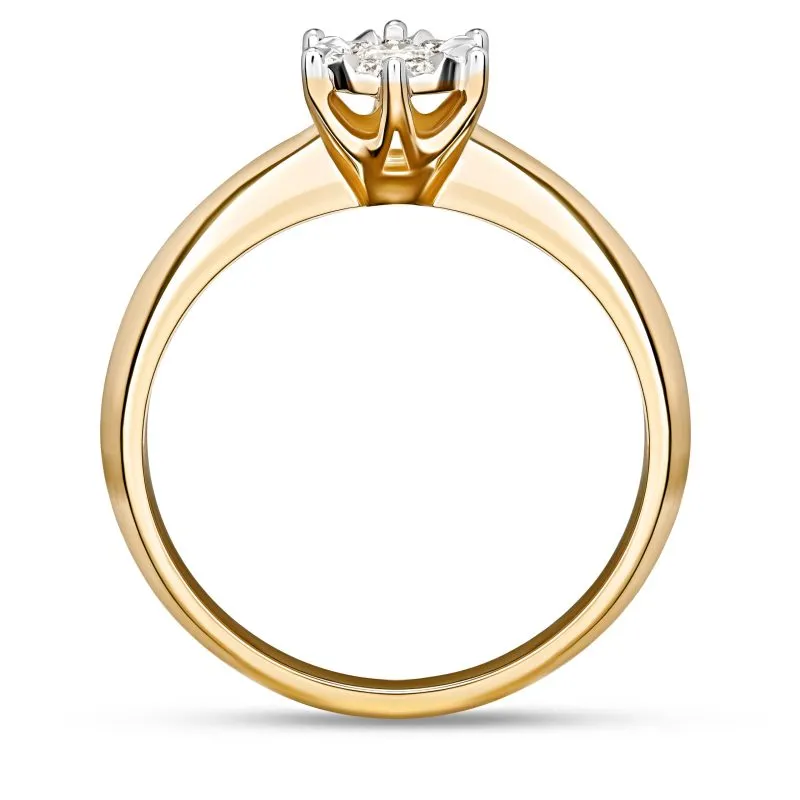 Celestial Grace zlatni zaručnički prsten s dijamantom 0.15 - 0.21 ct