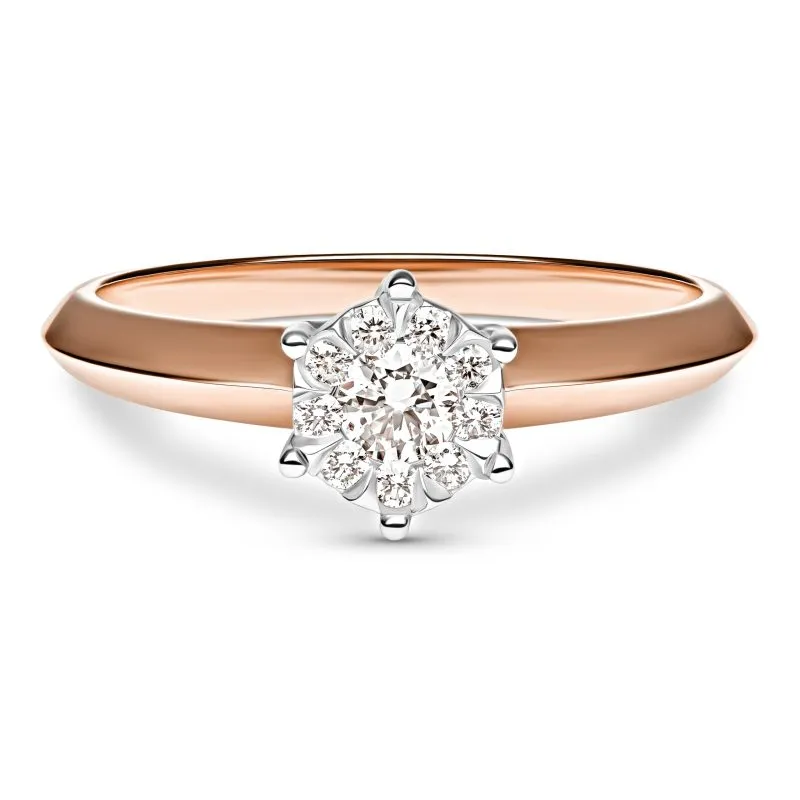 Celestial Grace zlatni zaručnički prsten s dijamantom 0.15 - 0.21 ct