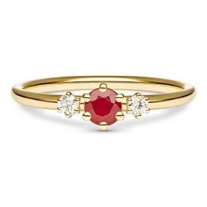 Ruby Trinity zlatni prsten s rubinom i dijamantima