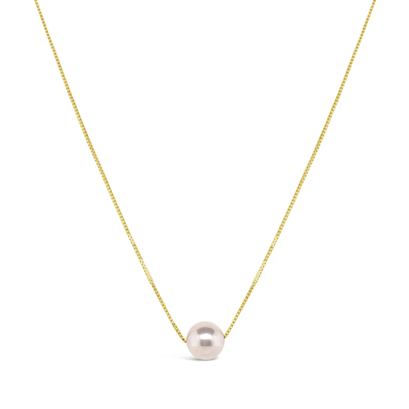 Pretty Pearl zlatna ogrlica s biserom - žuto zlato