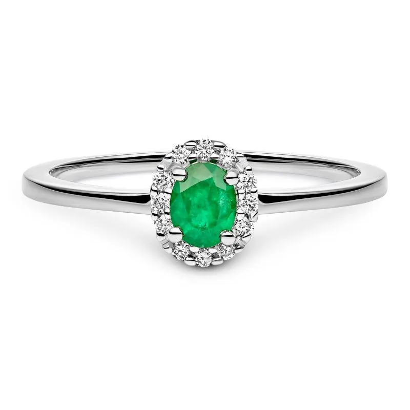 Royal Green zlatni prsten sa smaragdom i dijamantima