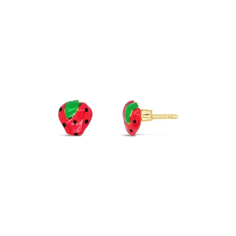 Strawberry Kiss dječje zlatne naušnice