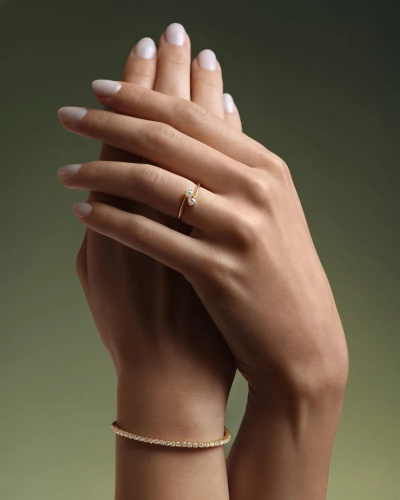 Duo Sparkle zlatni zaručnički prsten s dijamantima 0.26 – 0.34 ct
