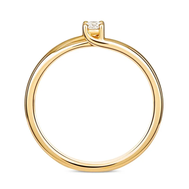 Luminous Vow zlatni zaručnički prsten s dijamantom 0.08 - 0.12 ct