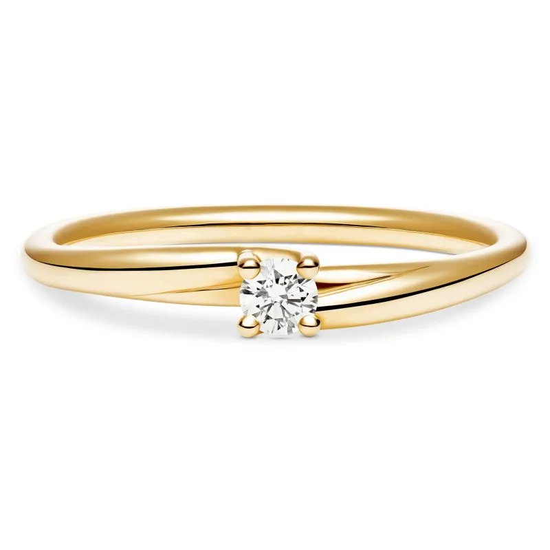 Luminous Vow zlatni zaručnički prsten s dijamantom 0.08 - 0.12 ct