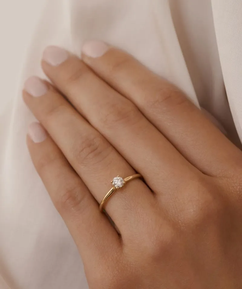 Whispering Diamond zlatni zaručnički prsten s dijamantom 0.28 - 0.37 ct