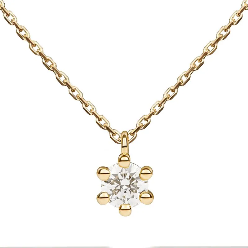 Diamond Glow zlatna ogrlica s dijamantom 0.18 - 0.22 ct