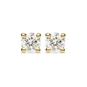 Divine Gleam zlatne naušnice s dijamantima 0.14 ct