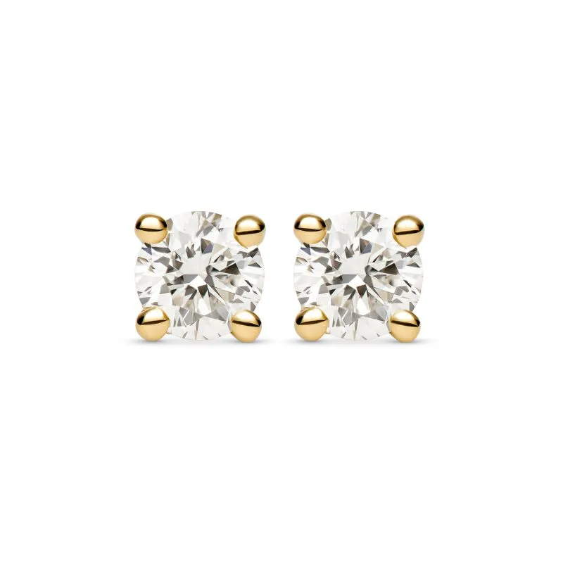 Divine Gleam zlatne naušnice s dijamantima 0.14 ct