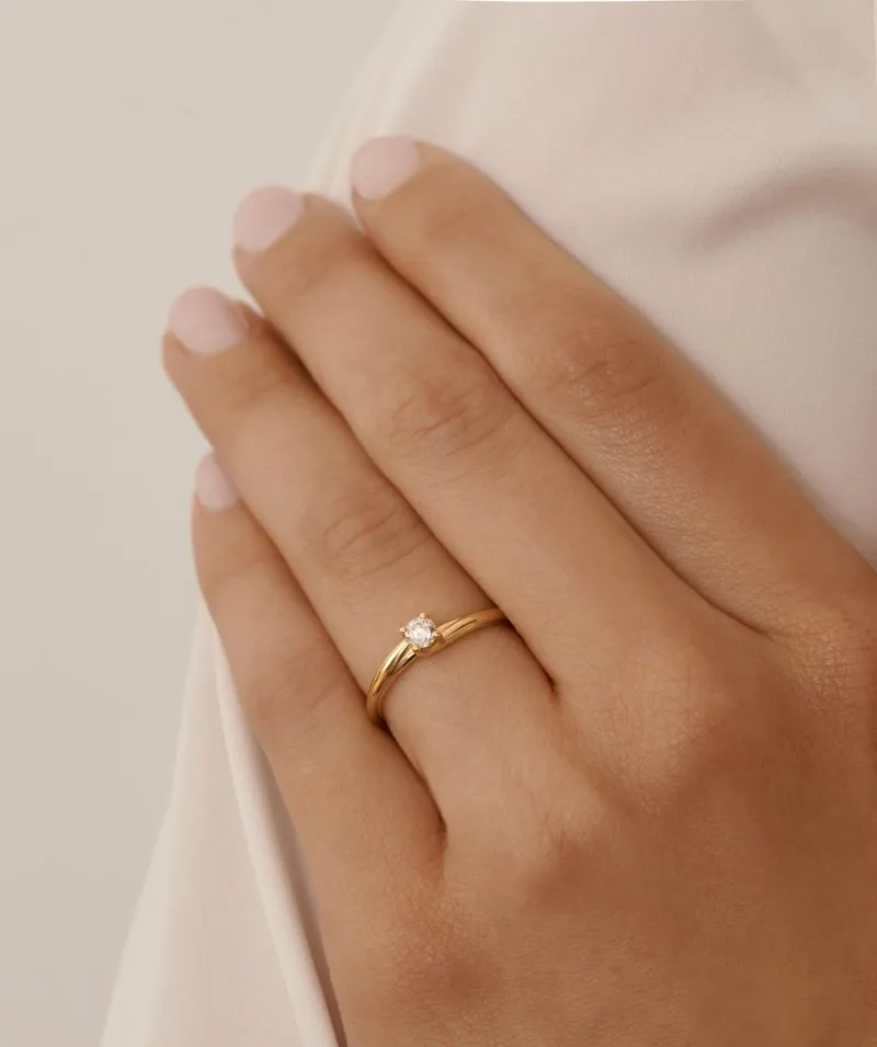 Luminous Vow zlatni zaručnički prsten s dijamantom 0.18 - 0.22 ct