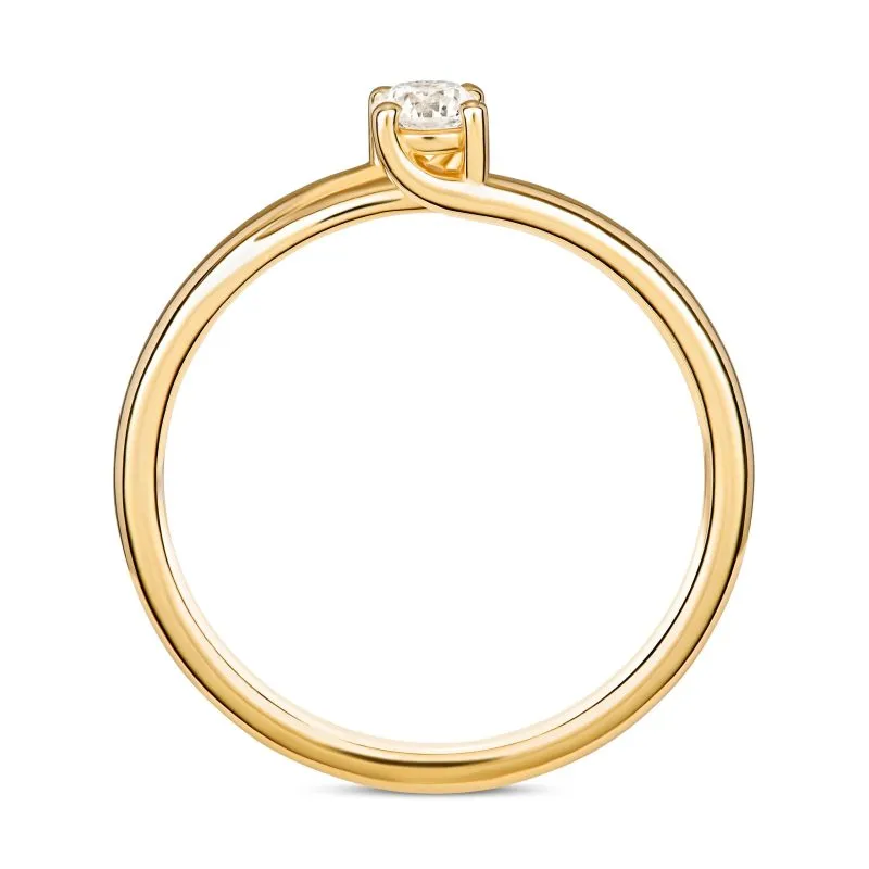 Luminous Vow zlatni zaručnički prsten s dijamantom 0.18 - 0.22 ct