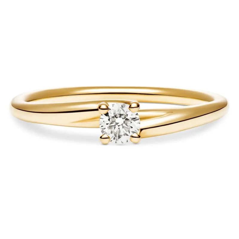 Luminous Vow zlatni zaručnički prsten s dijamantom 0.18 - 0.22 ct
