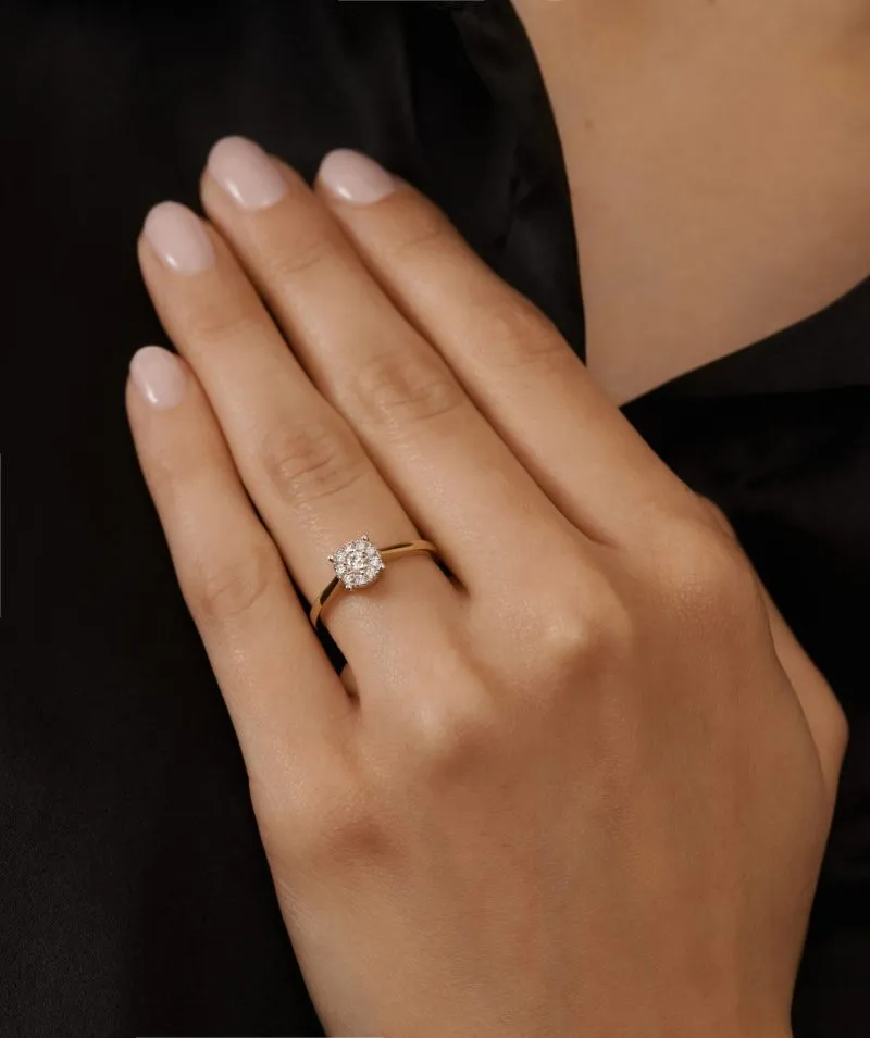 Epic Crown zlatni prsten s dijamantima 0.24 - 0.28 ct