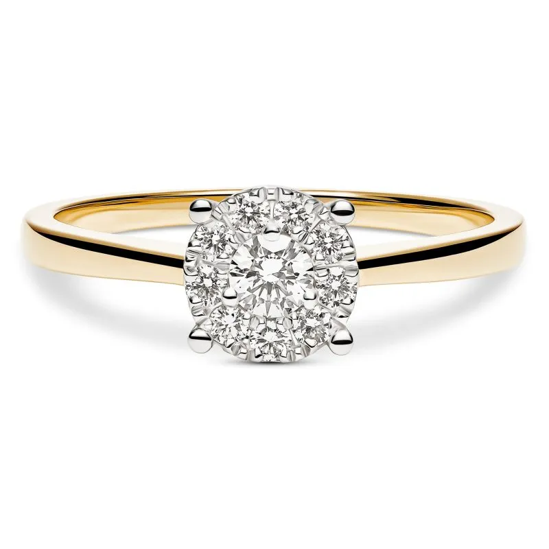 Epic Crown zlatni prsten s dijamantima 0.24 - 0.28 ct